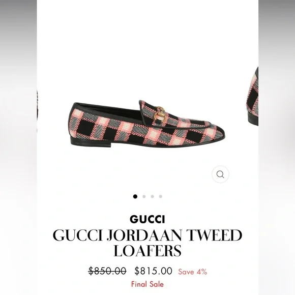 Gucci Jordaan tweed loafers pink and black - Picture 12 of 12
